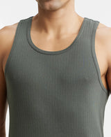 JOCKEY Super Combed Cotton Rib Round Neck with Racer Back Gym Vest #9922- Deep Olive