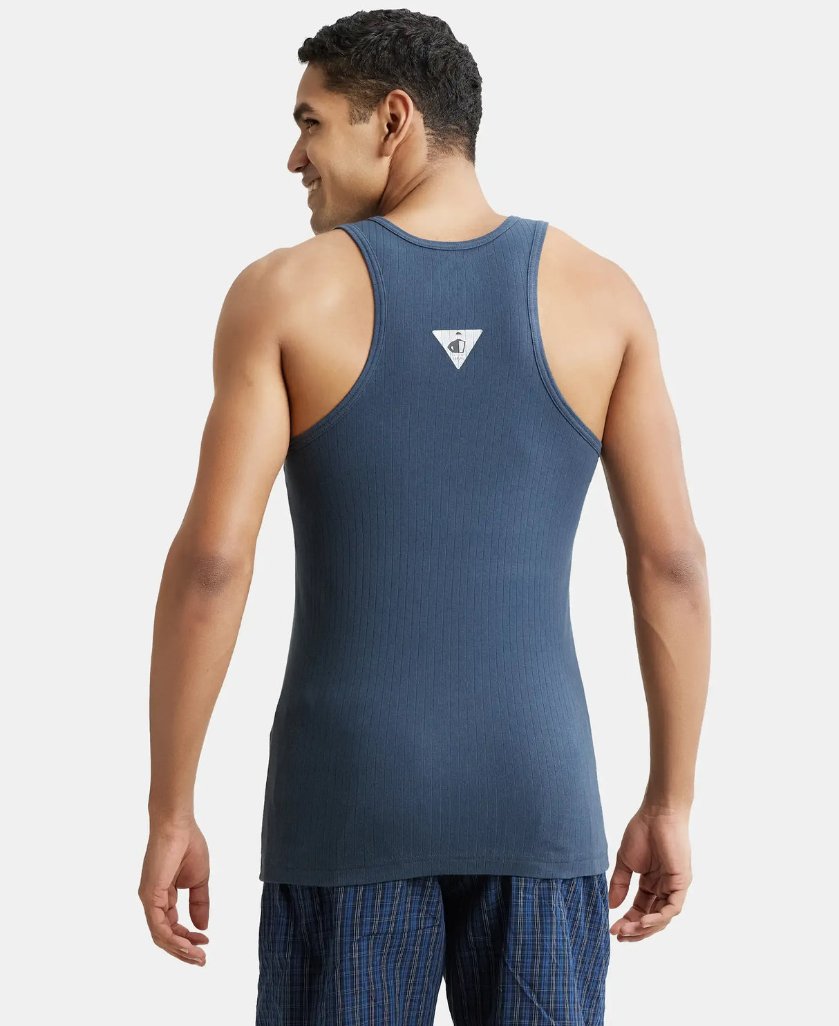 JOCKEY Super Combed Cotton Rib Round Neck with Racer Back Gym Vest #9922- Graphite