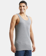 JOCKEY Super Combed Cotton Rib Round Neck with Racer Back Gym Vest #9922- Grey Melange