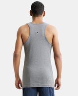 JOCKEY Super Combed Cotton Rib Round Neck with Racer Back Gym Vest #9922- Grey Melange