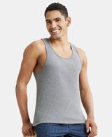 JOCKEY Super Combed Cotton Rib Round Neck with Racer Back Gym Vest #9922- Grey Melange