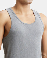 JOCKEY Super Combed Cotton Rib Round Neck with Racer Back Gym Vest #9922- Grey Melange