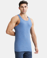 JOCKEY Super Combed Cotton Rib Round Neck with Racer Back Gym Vest #9922- Light Denim Melange