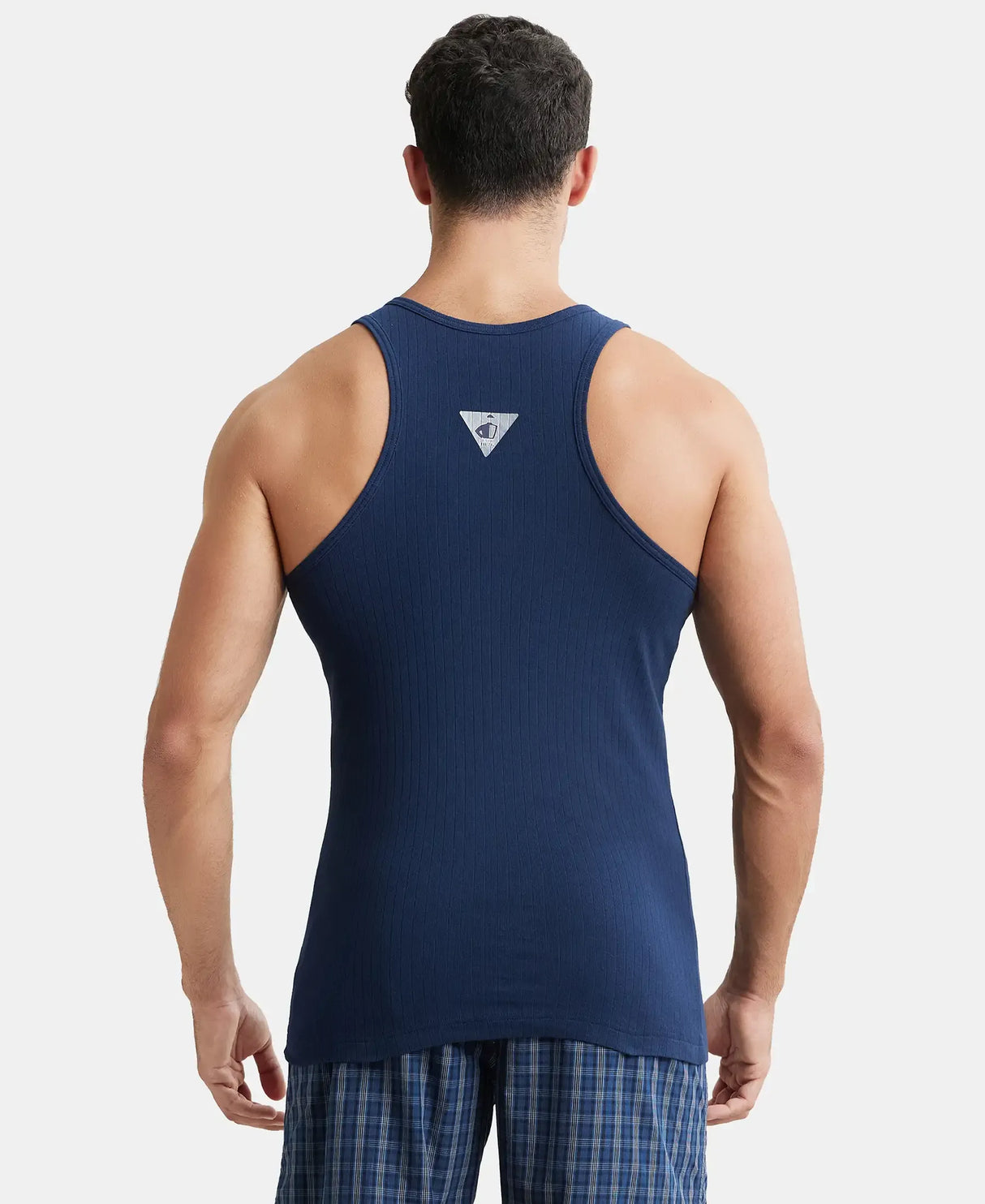 JOCKEY Super Combed Cotton Rib Round Neck with Racer Back Gym Vest #9922- Navy