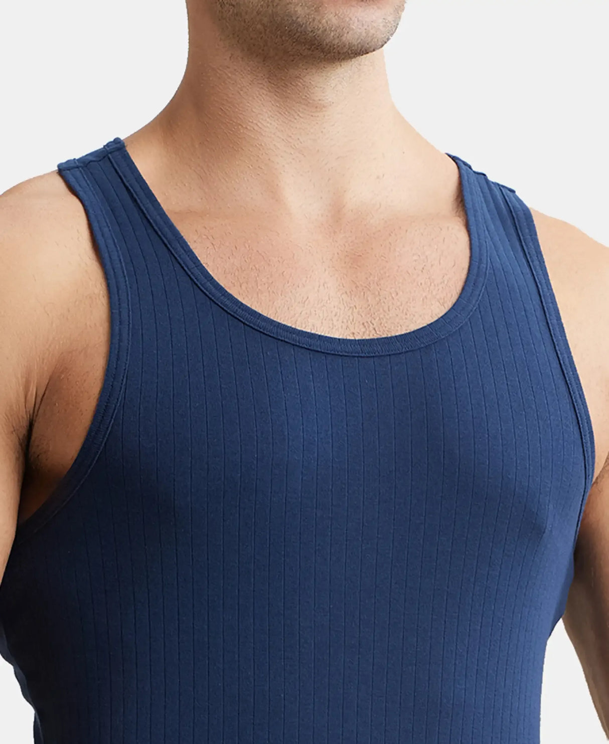 JOCKEY Super Combed Cotton Rib Round Neck with Racer Back Gym Vest #9922- Navy