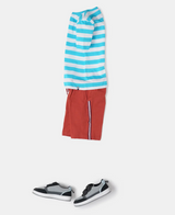 Boy's Super Combed Cotton Striped Half Sleeve T-Shirt #AB09 - Assorted