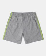 Boy's Super Combed Cotton Rich Graphic Printed Shorts with Contrast Side Taping #AB11 - Grey Melange