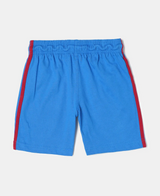 Boy's Super Combed Cotton Rich Graphic Printed Shorts with Contrast Side Taping #AB11 - Neon Blue