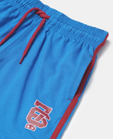 Boy's Super Combed Cotton Rich Graphic Printed Shorts with Contrast Side Taping #AB11 - Neon Blue