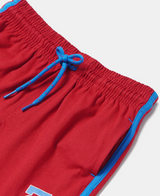 Boy's Super Combed Cotton Rich Graphic Printed Shorts with Contrast Side Taping  #AB11  - Shanghai Red