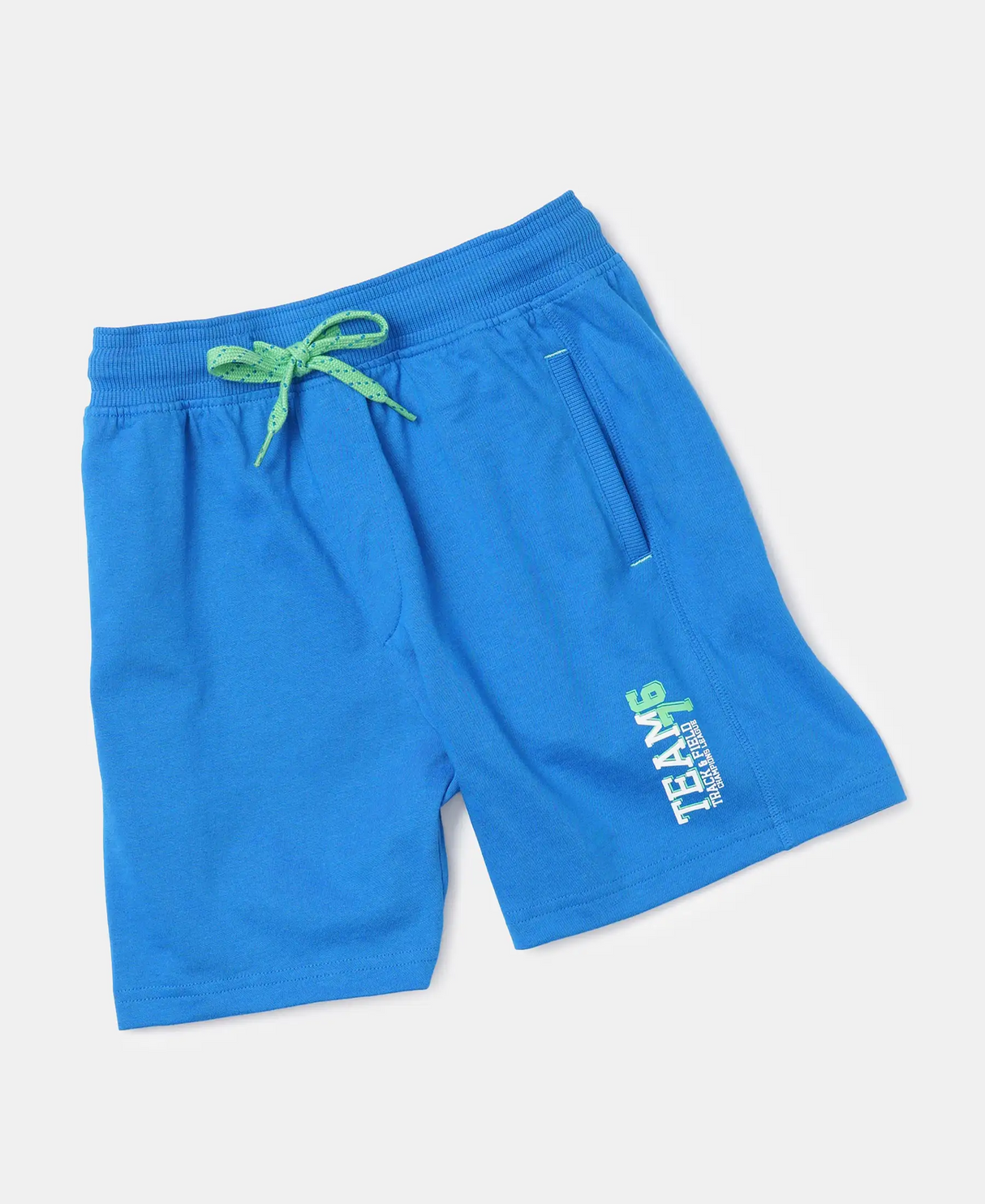 Boy's Super Combed Cotton Rich Graphic Printed Shorts #AB12 - Neon Blue Asst