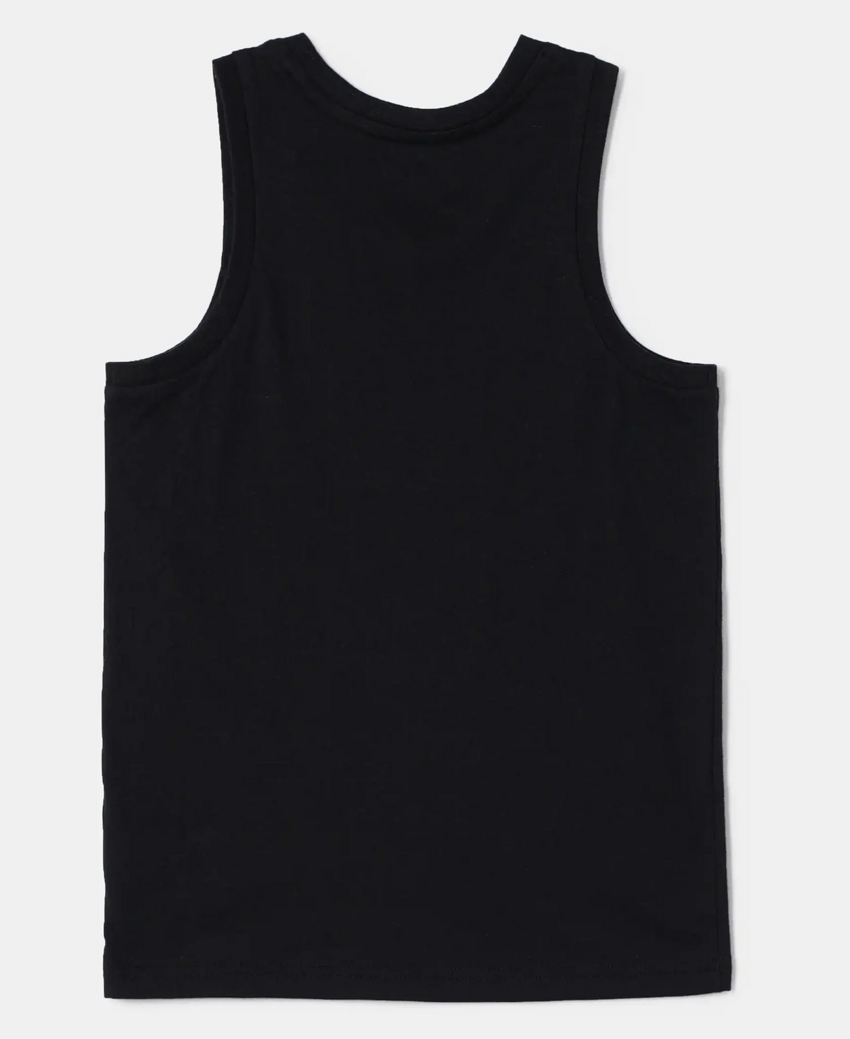 Boy's Super Combed Cotton Graphic Printed Tank Top #AB14 - Black