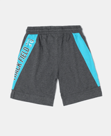 Boy's Super Combed Cotton Rich Graphic Printed Shorts with Contrast Side Panel #AB17 - Charcoal Melange Asstd