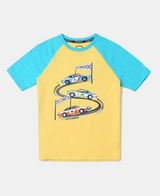 Boy's Super Combed Cotton Graphic Printed Half Sleeve Raglan T-Shirt #AB19 - Beach Ball Assorted