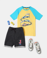 Boy's Super Combed Cotton Graphic Printed Half Sleeve Raglan T-Shirt #AB19 - Beach Ball Assorted