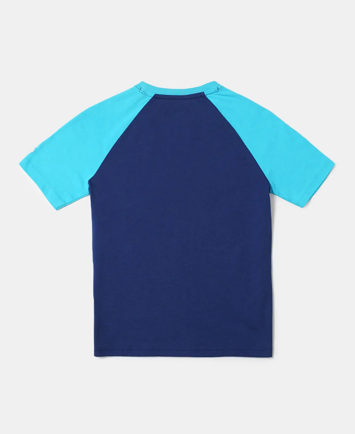 Boy's Super Combed Cotton Graphic Printed Half Sleeve Raglan T-Shirt #AB19 - Blue Depth Assorted