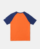 Boy's Super Combed Cotton Graphic Printed Half Sleeve Raglan T-Shirt #AB19 - Golden Poppy Assorted