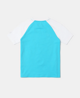 Boy's Super Combed Cotton Graphic Printed Half Sleeve Raglan T-Shirt #AB19 - Scuba Blue Assorted