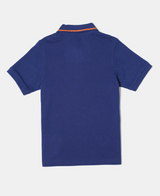 Boy's Super Combed Cotton Rich Graphic Printed Half Sleeve Polo T-Shirt #AB24 - Blue Depth Asst