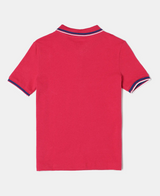 Boy's Super Combed Cotton Rich Graphic Printed Half Sleeve Polo T-Shirt #AB24 - Team Red Asst