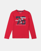 Boy's Super Combed Cotton Graphic Printed Full Sleeve T-Shirt#AB25  - Team Red Asst