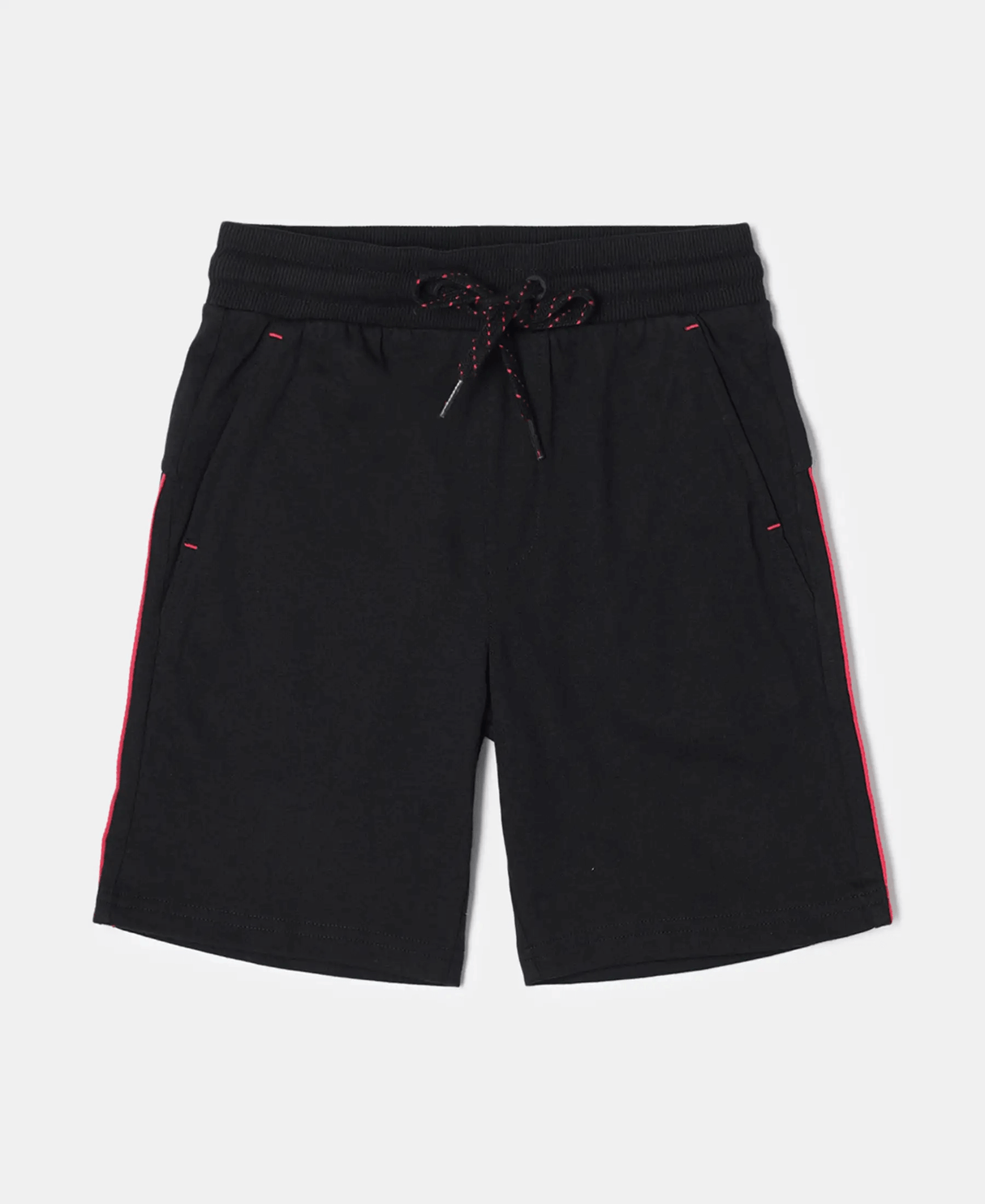 Boy's Super Combed Cotton Rich Shorts with Contrast Side Taping #AB30 - Black Asstd