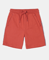 Boy's Super Combed Cotton Rich Shorts with Contrast Side Taping #AB30 - Cinnabar