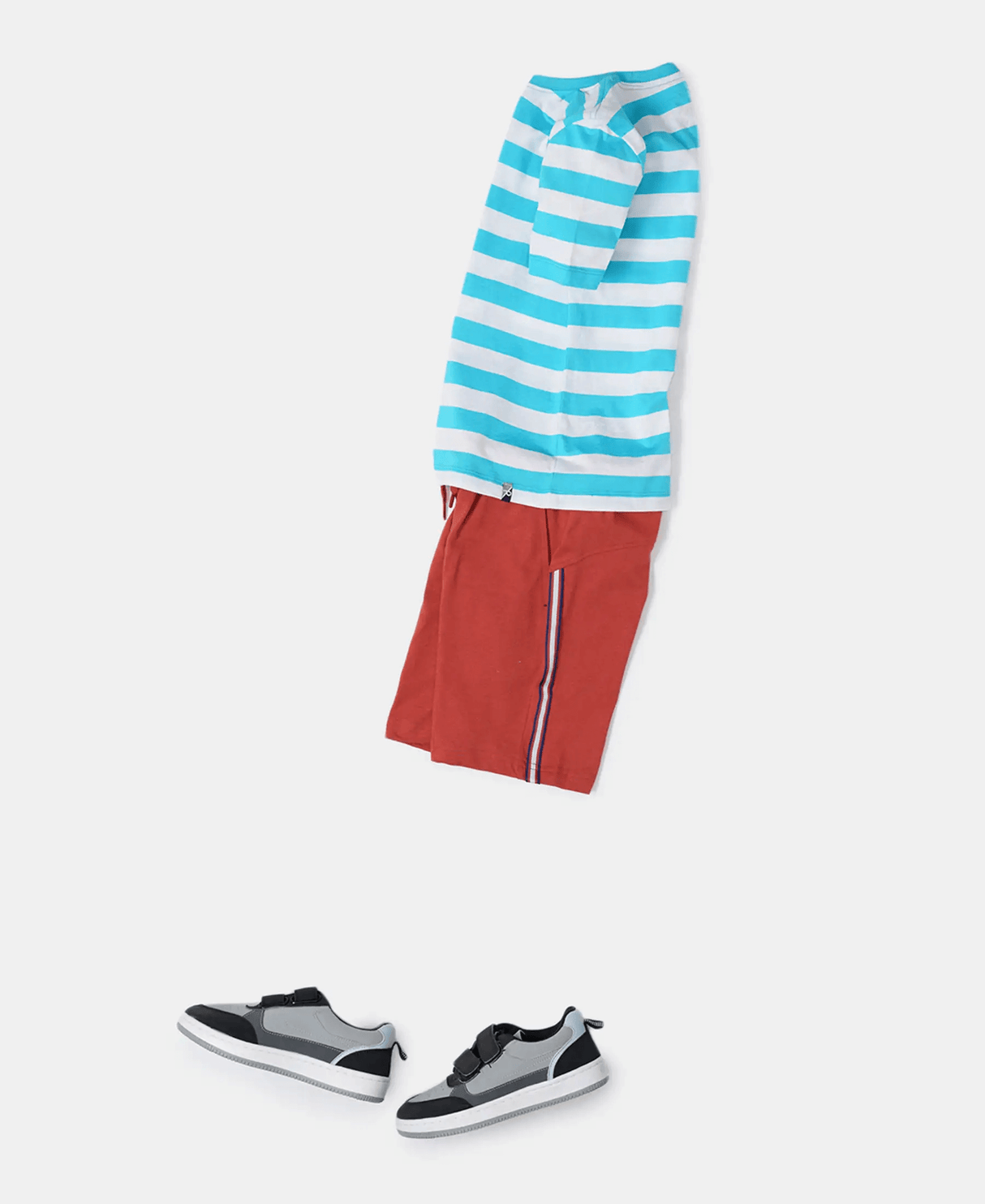 Boy's Super Combed Cotton Rich Shorts with Contrast Side Taping #AB30 - Cinnabar