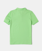 Boy's Super Combed Cotton Rich Graphic Printed Half Sleeve Polo T-Shirt #AB39 - Neon Green Asst