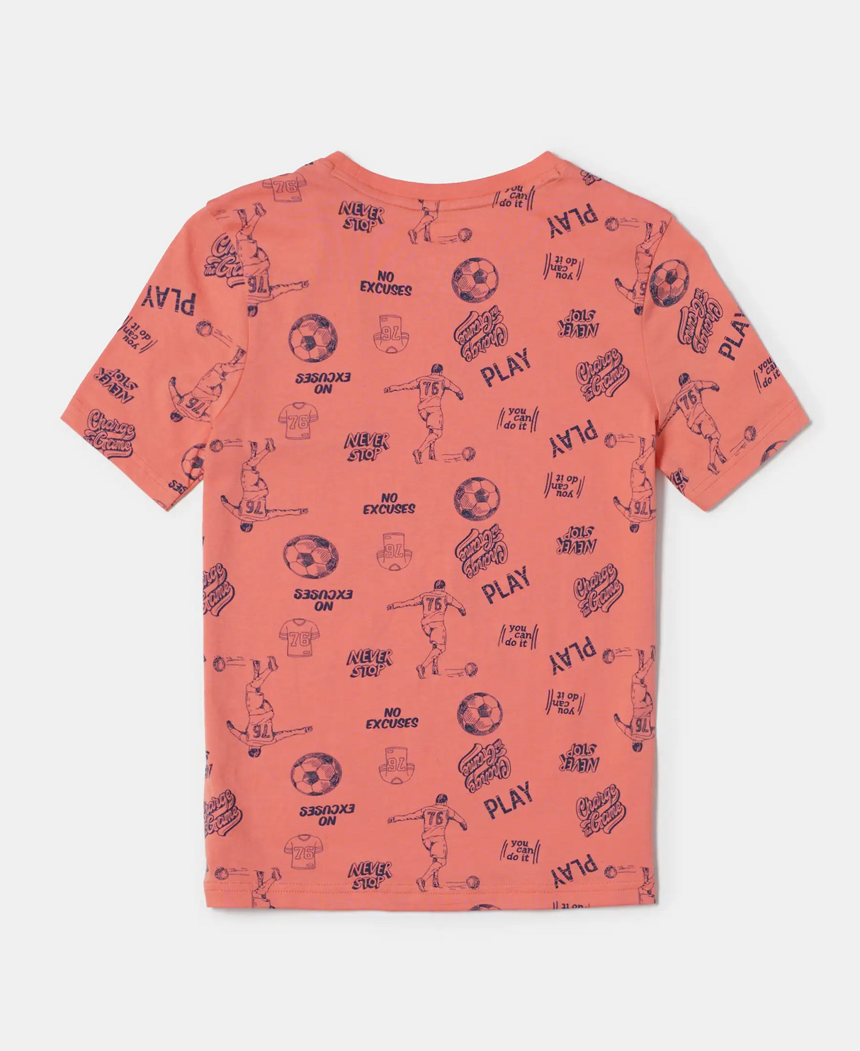 Boy's Super Combed Cotton Printed Half Sleeve T-Shirt #AB44 - Ember Glow Printed Assorted