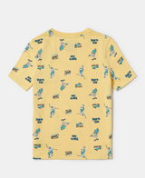 Boy's Super Combed Cotton Printed Half Sleeve T-Shirt #AB44 - Corn Silk Printed Assorted