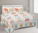 Turquoise Premium Pure Cotton Printed Double Bedsheet