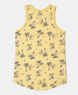 Boy's Super Combed Cotton Printed Tank Top #CB01 - Corn Silk Printed