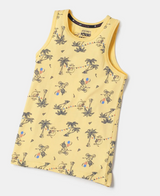 Boy's Super Combed Cotton Printed Tank Top #CB01 - Corn Silk Printed