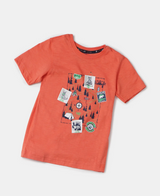 Boy's Super Combed Cotton Graphic Printed Half Sleeve T-Shirt #CB02 - Ember Glow Printed Assorted