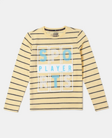 Boy's Super Combed Cotton Graphic Printed Full Sleeve T-Shirt #CB04 -Corn Silk Assorted Print