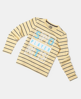 Boy's Super Combed Cotton Graphic Printed Full Sleeve T-Shirt #CB04 -Corn Silk Assorted Print