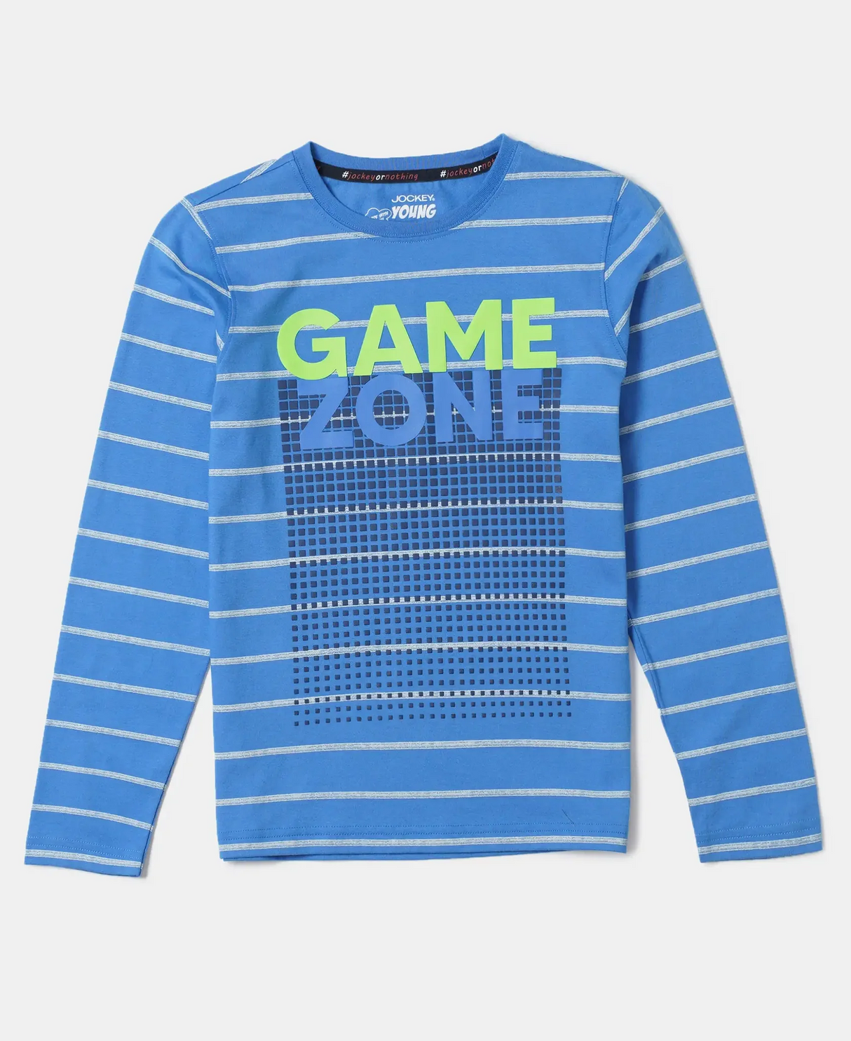 Boy's Super Combed Cotton Graphic Printed Full Sleeve T-Shirt #CB04 - Palace Blue Assorted