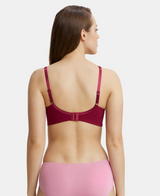 Wirefree Non Padded Full Coverage Plus Size Bra with Concealed Shaper Panel #FE41 - Beet Red