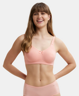 Wirefree Non Padded  Full Coverage Everyday Bra with Concealed Shaper Panel #FE41 - Candle Light Pitch