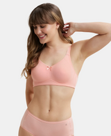 Wirefree Non Padded  Full Coverage Everyday Bra with Concealed Shaper Panel #FE41 - Candle Light Pitch