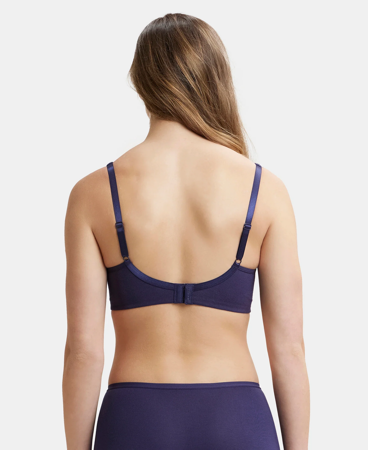 Wirefree Non Padded  Full Coverage Everyday Bra with Concealed Shaper Panel #FE41 - Classic Navy