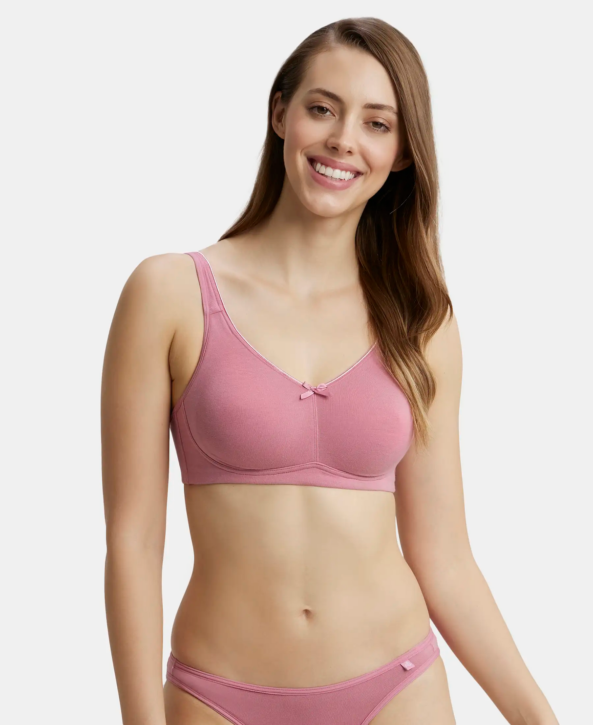 Wirefree Non Padded Full Coverage Plus Size Bra with Concealed Shaper Panel #FE41 - Heather Rose