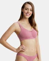 Wirefree Non Padded Full Coverage Plus Size Bra with Concealed Shaper Panel #FE41 - Heather Rose