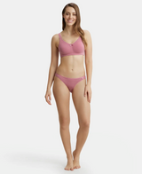 Wirefree Non Padded  Full Coverage Everyday Bra with Concealed Shaper Panel #FE41- Heather Rose