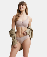 Wirefree Non Padded  Full Coverage Everyday Bra with Concealed Shaper Panel #FE41 - Mocha