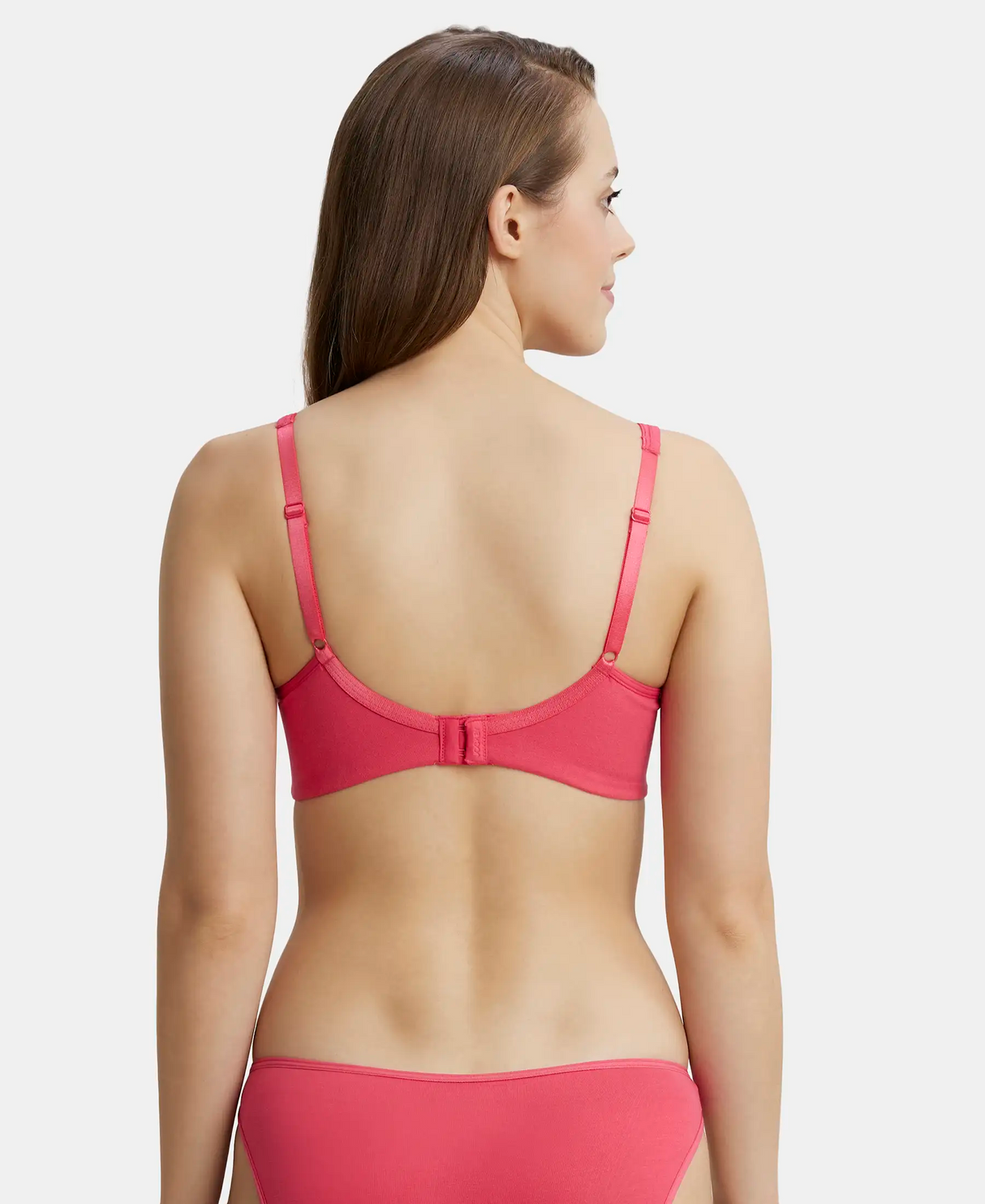 Wirefree Non Padded  Full Coverage Everyday Bra with Concealed Shaper Panel #FE41 - Ruby