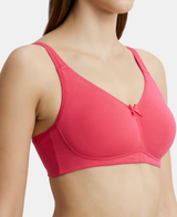 Wirefree Non Padded  Full Coverage Everyday Bra with Concealed Shaper Panel #FE41 - Ruby