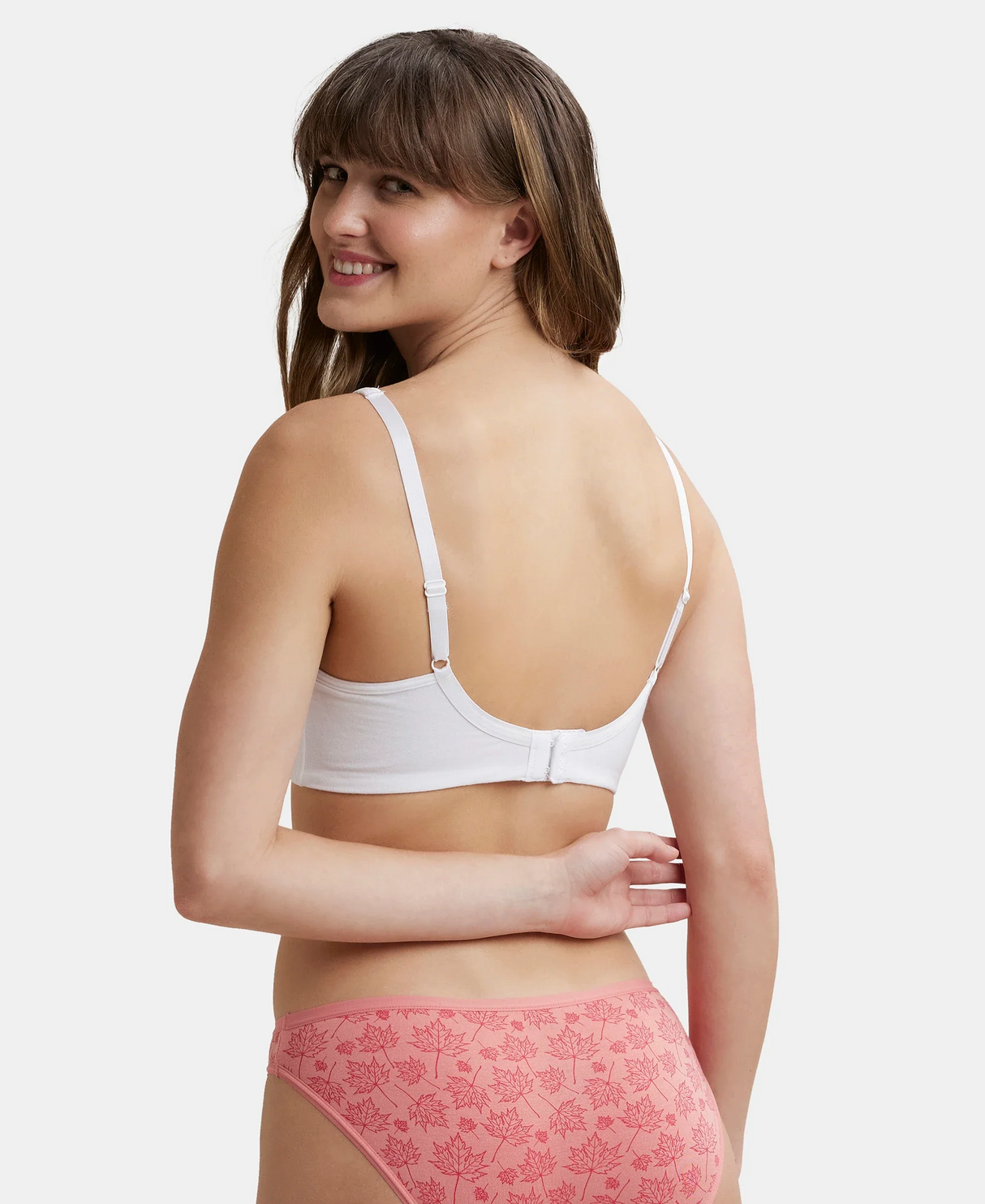 Wirefree Non Padded Full Coverage Plus Size Bra with Concealed Shaper Panel #FE41 - White