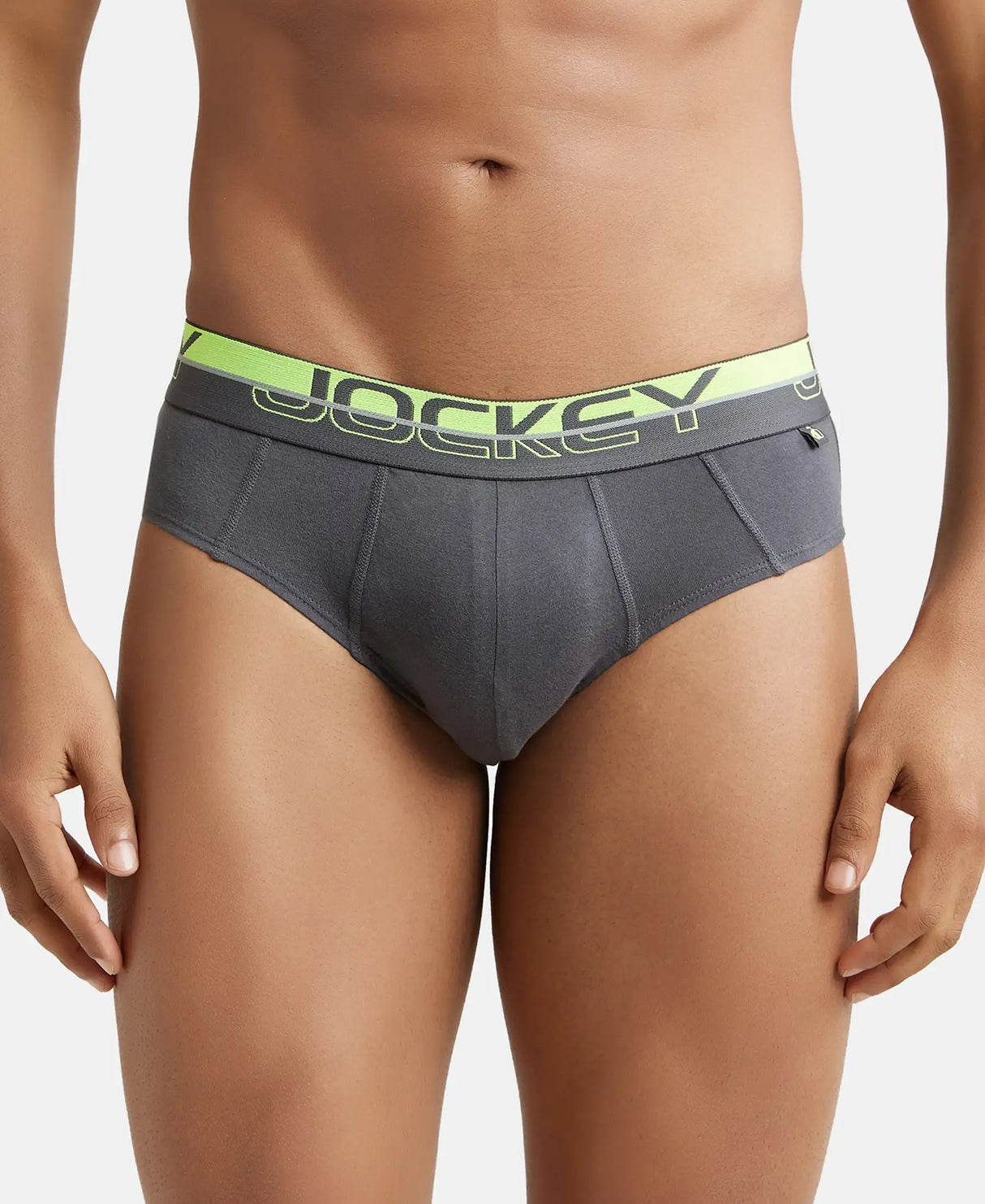 JOCKEY Super Combed Cotton Solid Brief with Ultrasoft Waistband #FP01 - Asphalt